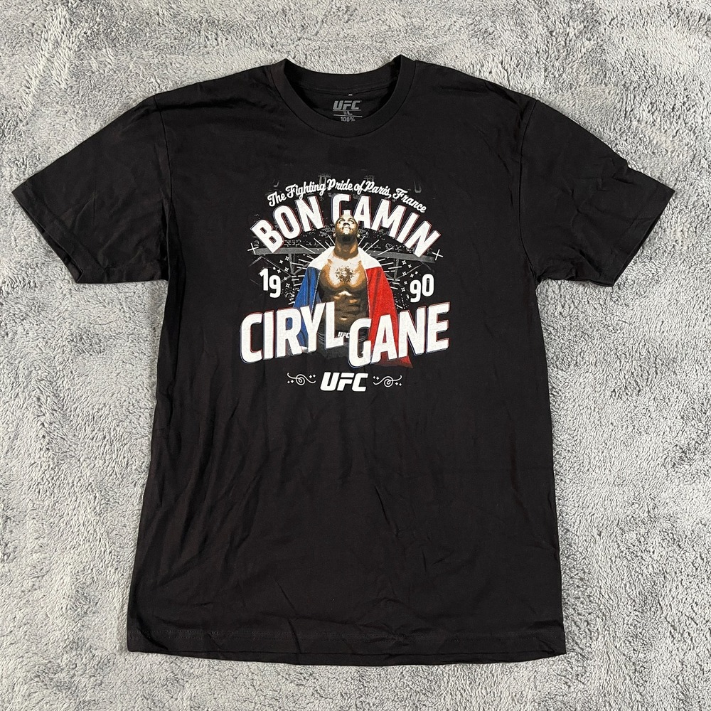 UFC Ciryl Cane T-Shirt Size Large Black Short Sleeve Graphic Tee Bon Gamin Paris